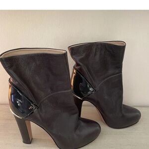 FURLA ITALY LEATHER BOOTIES BOOTS LADIES SIZE 7 (37)